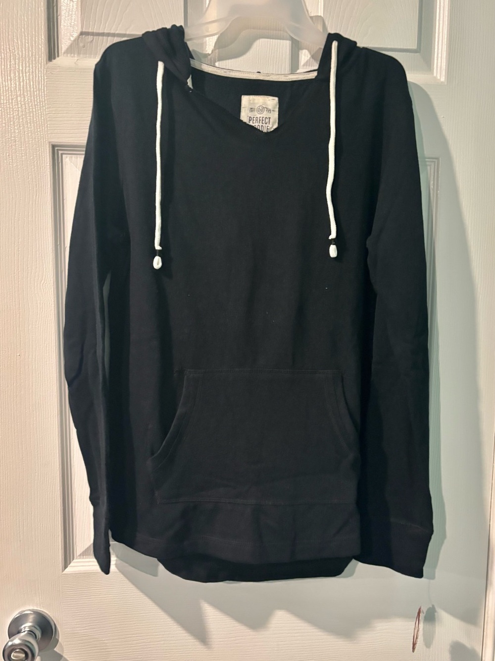 SO Black Hoodie with White Drawstrings